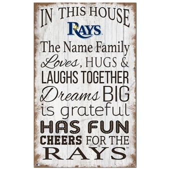 Tampa Bay Rays Personalized 11" x 19" In This House Sign