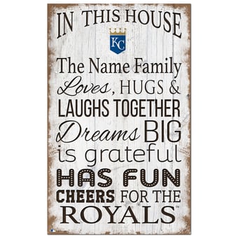 Kansas City Royals Personalized 11" x 19" In This House Sign