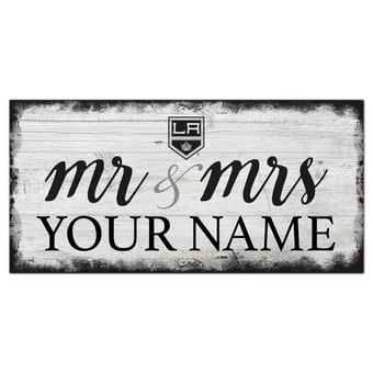 Los Angeles Kings 6" x 12" Personalized Mr. & Mrs. Script Sign