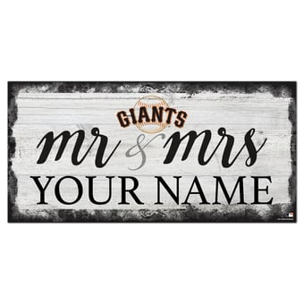San Francisco Giants 6" x 12" Personalized Mr. & Mrs. Script Sign