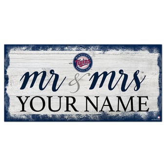 Minnesota Twins 6" x 12" Personalized Mr. & Mrs. Script Sign