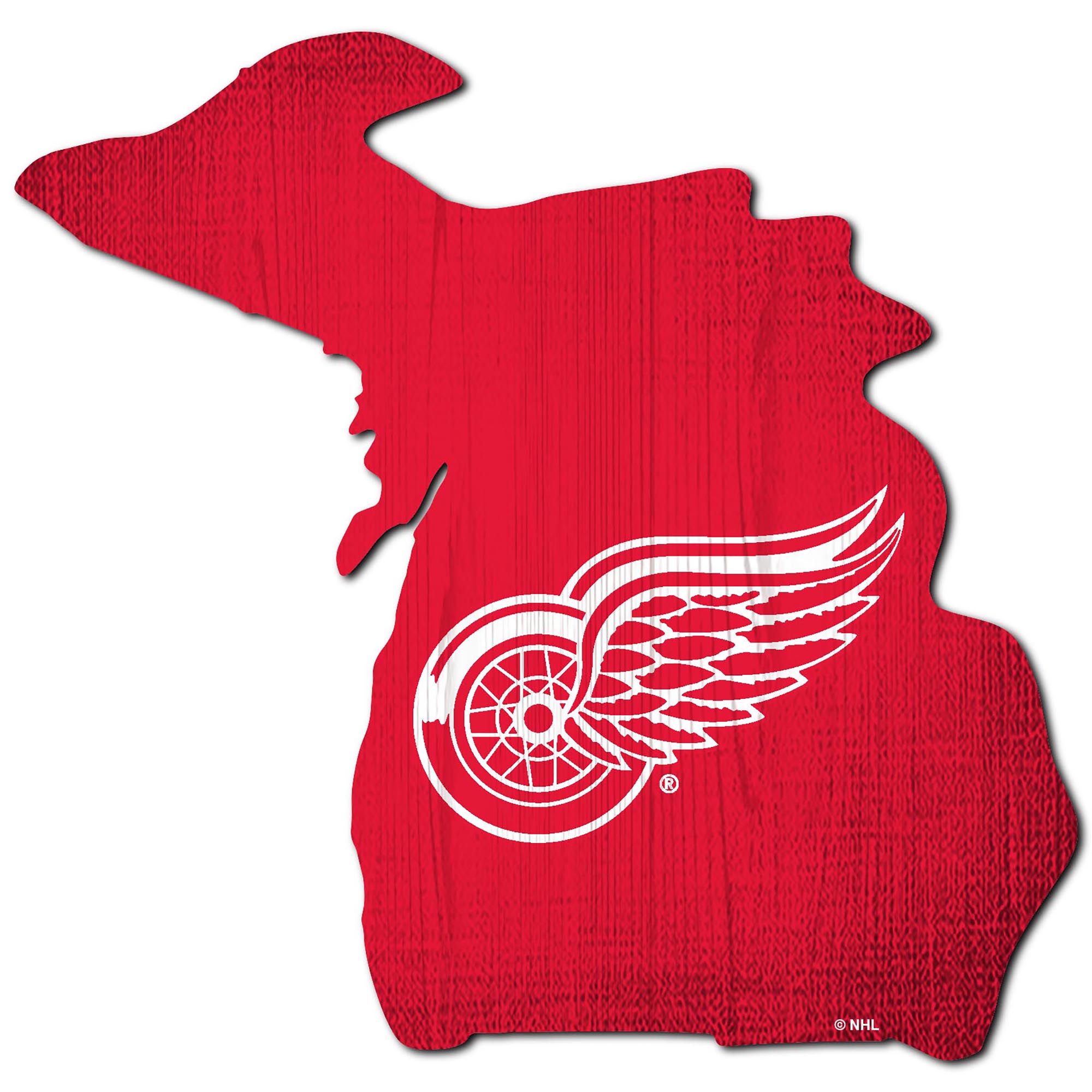 Detroit Red Wings 12" Logo State Sign