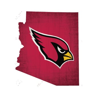 Arizona Cardinals 12" Logo State Sign