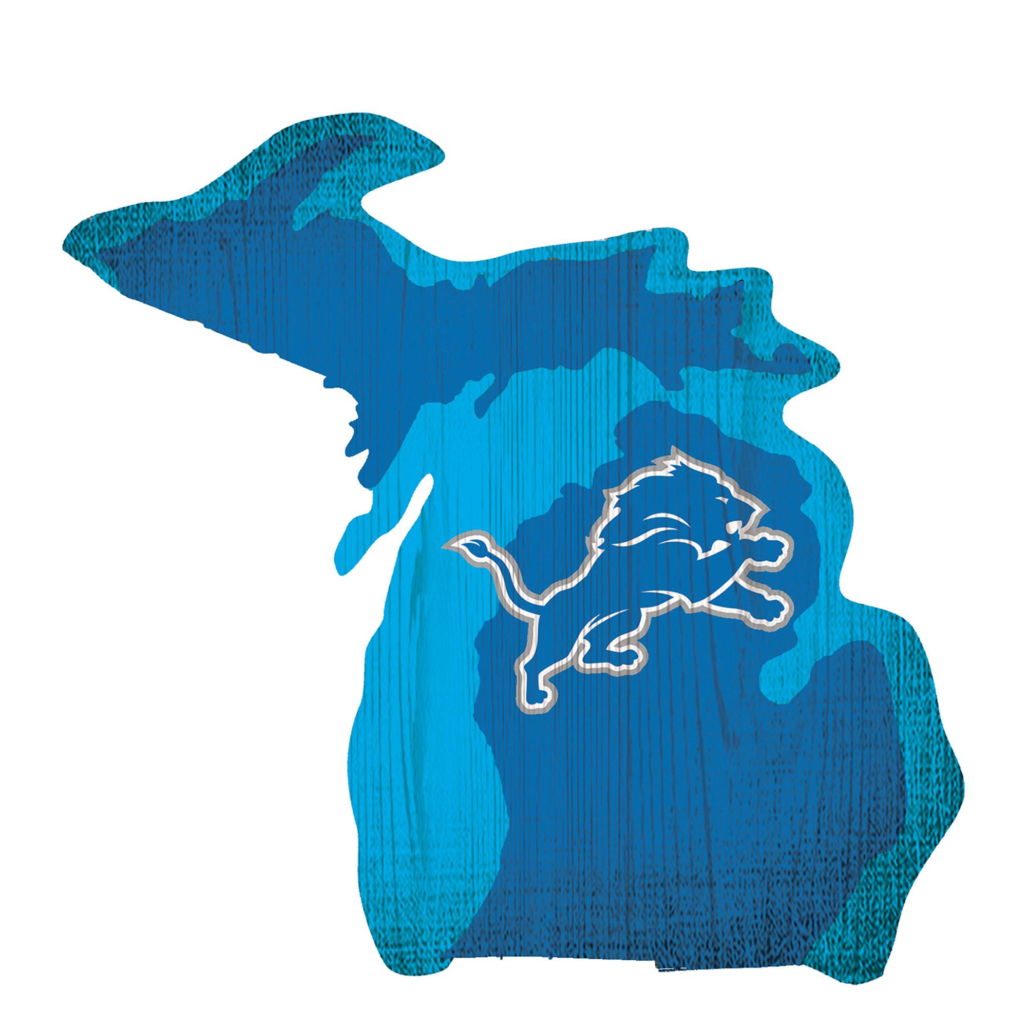 Detroit Lions 12" Logo State Sign