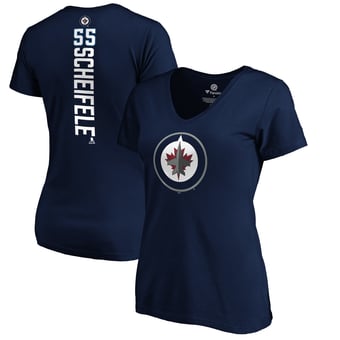Women's Mark Scheifele Navy Winnipeg Jets Playmaker V-Neck T-Shirt