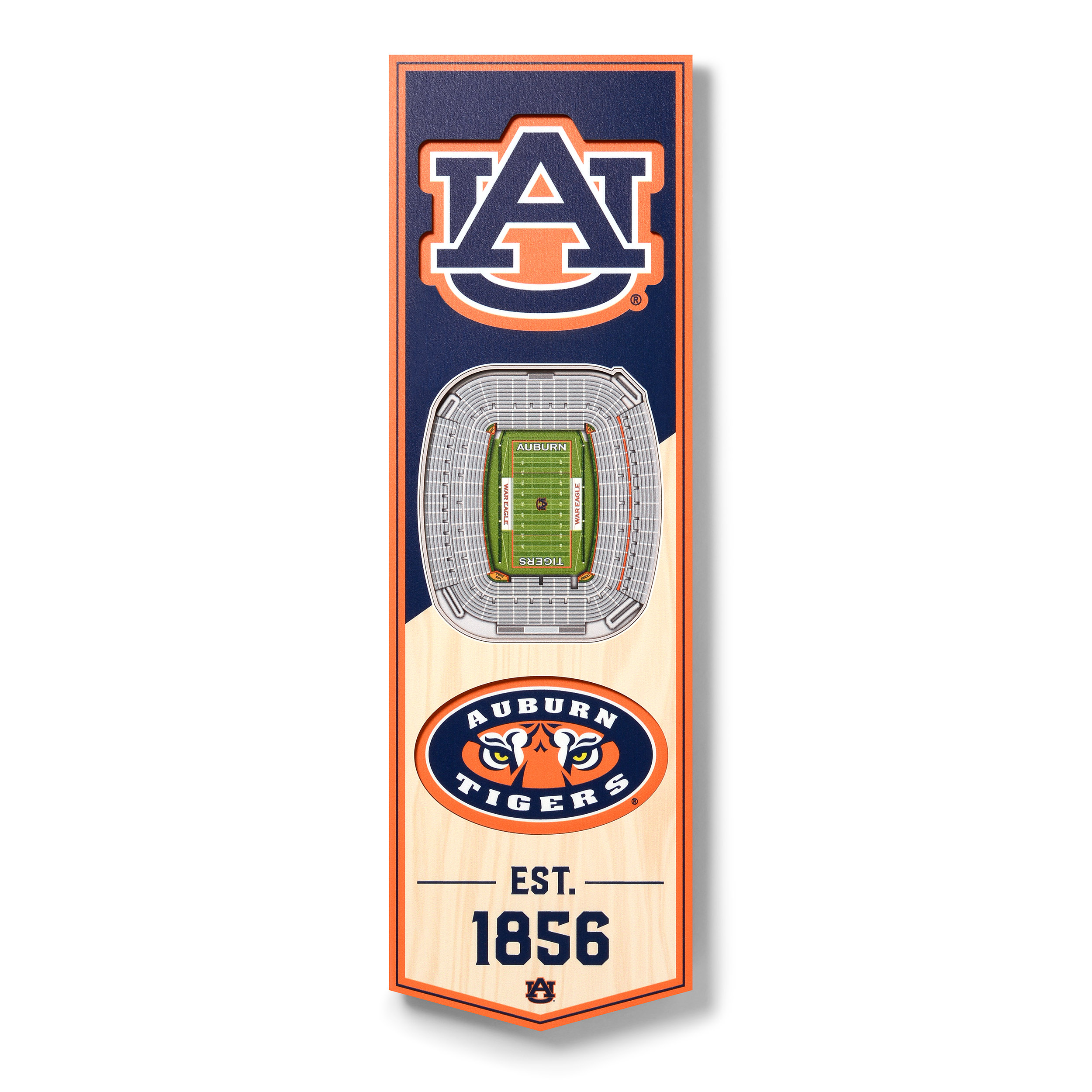 Fanpoint Auburn Tigers 6'' x 19'' 3D StadiumView Banner