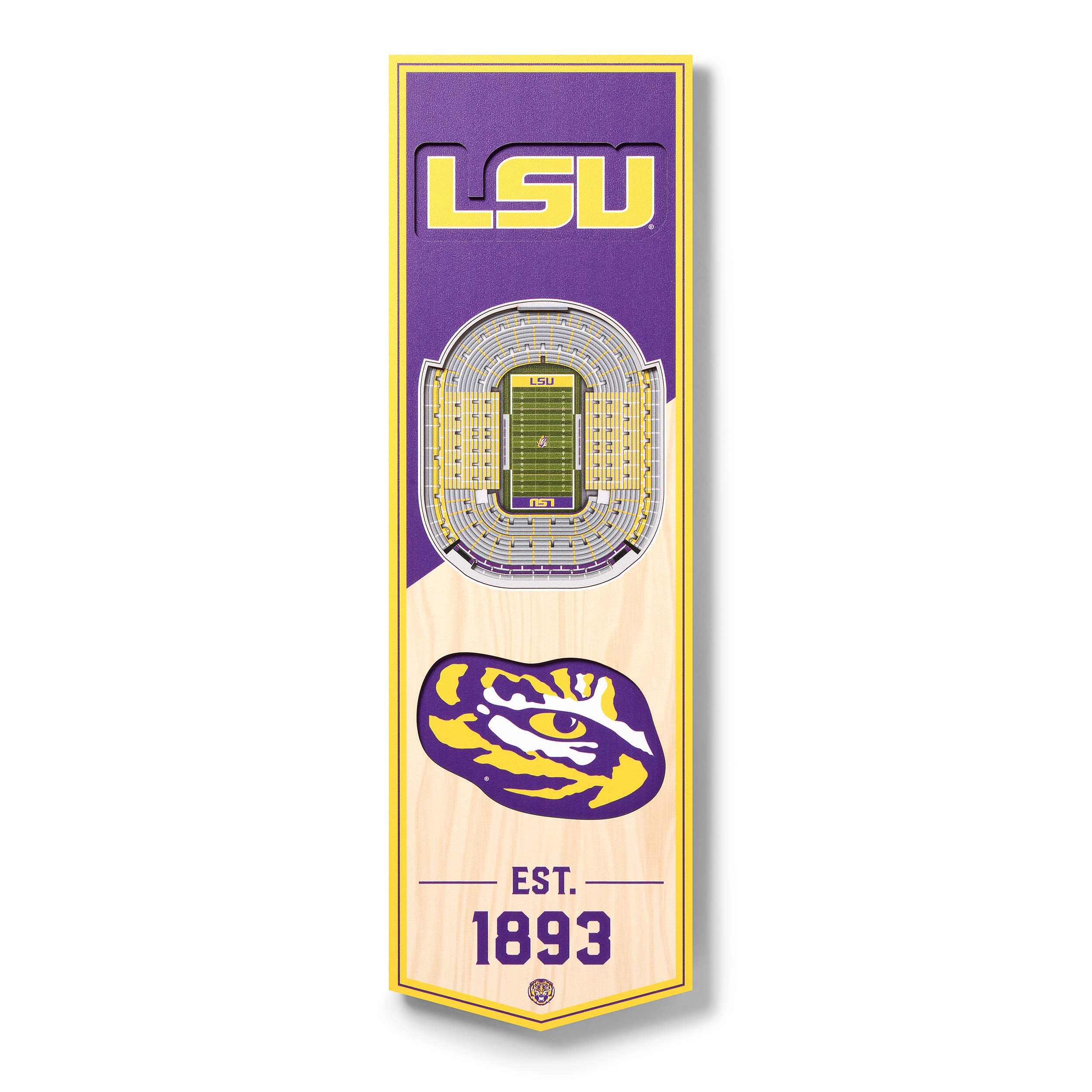 Fanpoint LSU Tigers 6'' x 19'' 3D StadiumView Banner