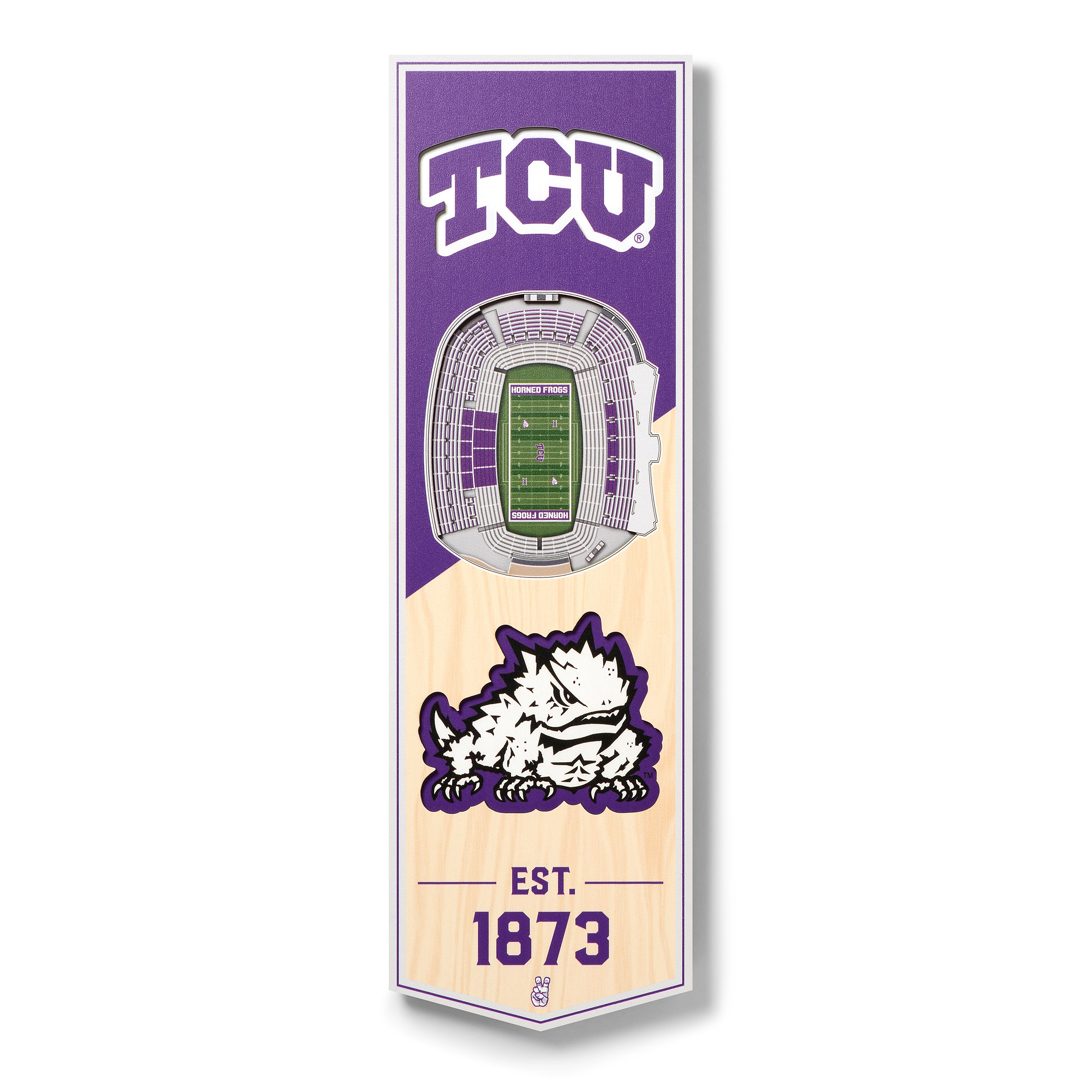 Fanpoint TCU Horned Frogs 6'' x 19'' 3D StadiumView Banner