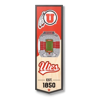 Fanpoint Utah Utes 6'' x 19'' 3D StadiumView Banner