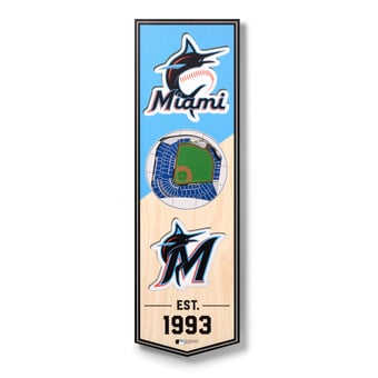 Fanpoint Miami Marlins 6'' x 19'' 3D StadiumView Banner