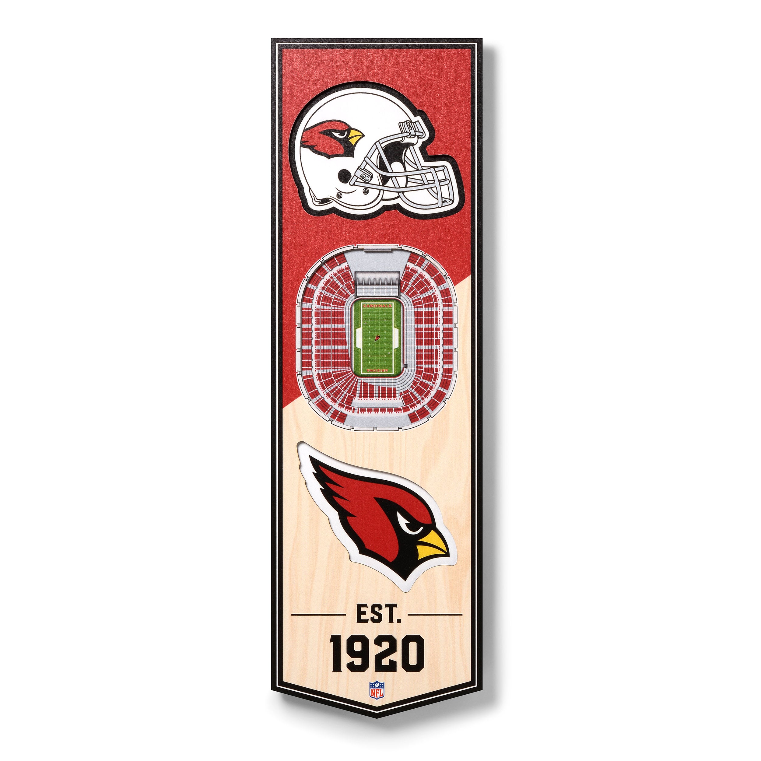 Arizona Cardinals 6” x 19” 3D StadiumView Banner Arizona Cardinals 6” x 19” 3D StadiumView Banner