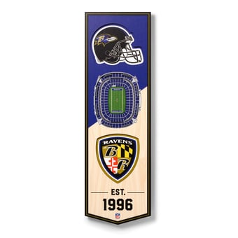 Fanpoint Baltimore Ravens 6'' x 19'' 3D StadiumView Banner