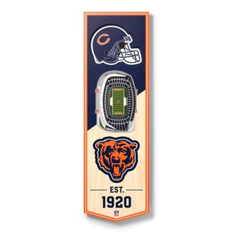Fanpoint Chicago Bears 6'' x 19'' 3D StadiumView Banner