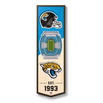 Fanpoint Jacksonville Jaguars 6'' x 19'' 3D StadiumView Banner
