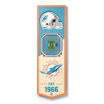 Fanpoint Miami Dolphins 6'' x 19'' 3D StadiumView Banner
