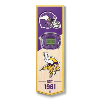 Fanpoint Minnesota Vikings 6'' x 19'' 3D StadiumView Banner