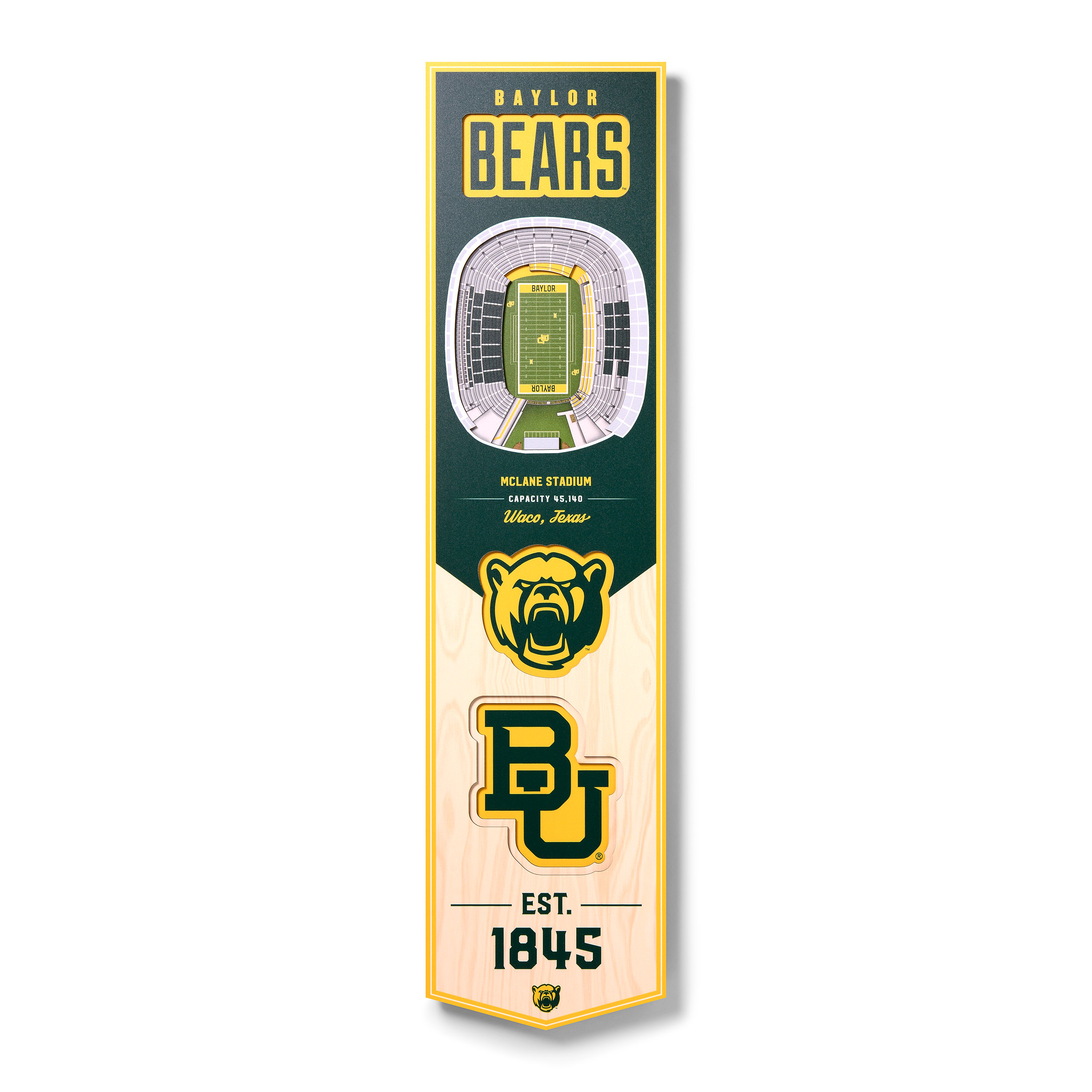 Fanpoint Baylor Bears 8'' x 32'' 3D StadiumView Banner
