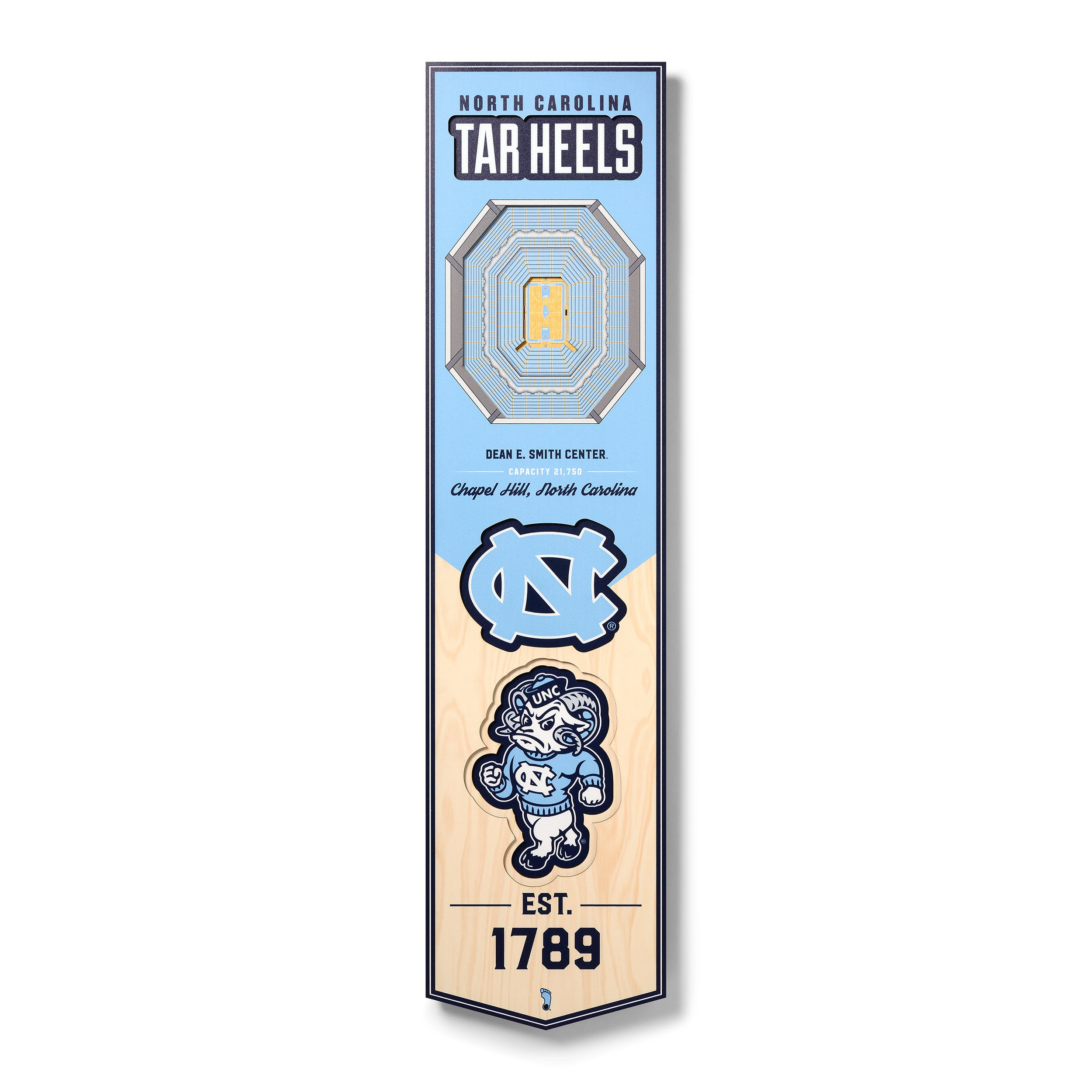 Fanpoint North Carolina Tar Heels 8'' x 32'' 3D StadiumView Banner