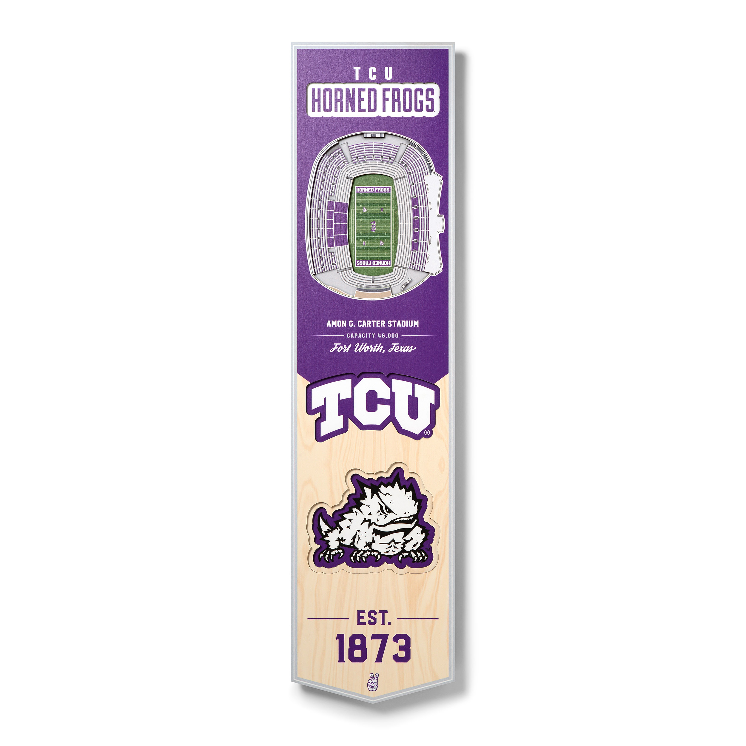 Fanpoint TCU Horned Frogs 8'' x 32'' 3D StadiumView Banner