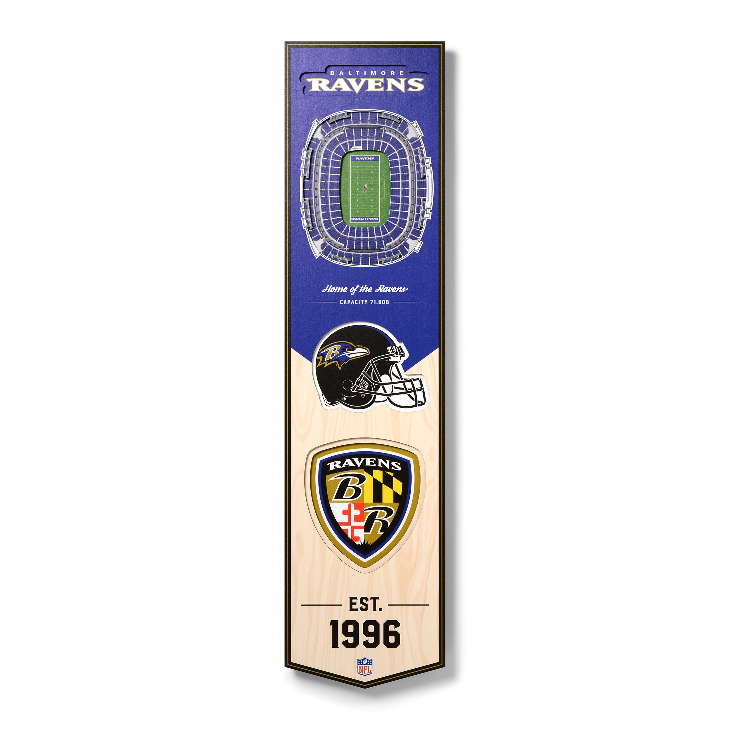 Baltimore Ravens 8” x 32” 3D StadiumView Banner Baltimore Ravens 8” x 32” 3D StadiumView Banner