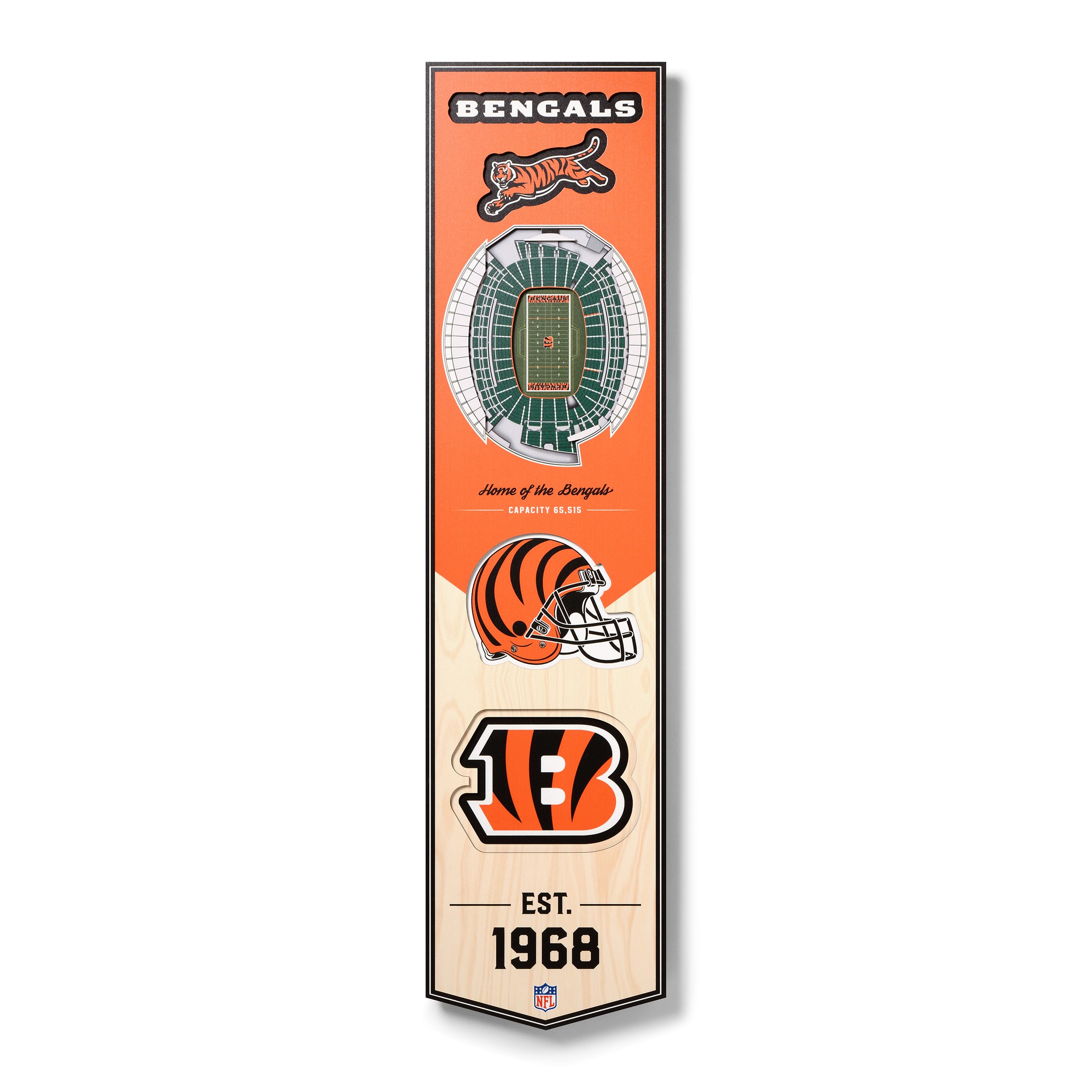 Cincinnati Bengals 8” x 32” 3D StadiumView Banner Cincinnati Bengals 8” x 32” 3D StadiumView Banner