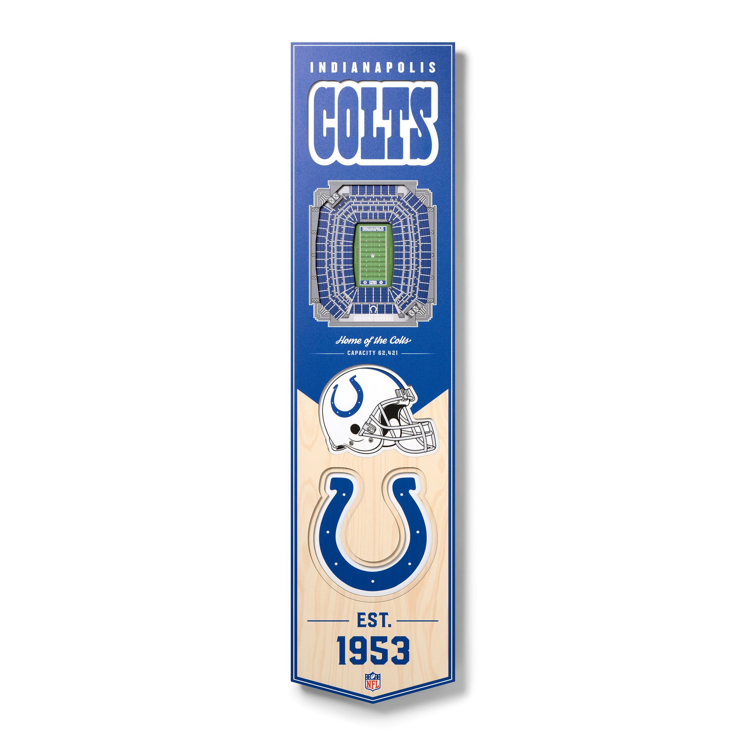 Indianapolis Colts 8” x 32” 3D StadiumView Banner Indianapolis Colts 8” x 32” 3D StadiumView Banner