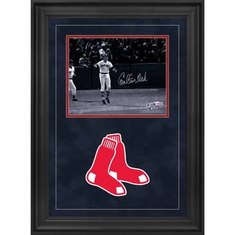 Carlton Fisk Boston Red Sox Deluxe Framed Autographed 8" x 10" Watching HR Photograph