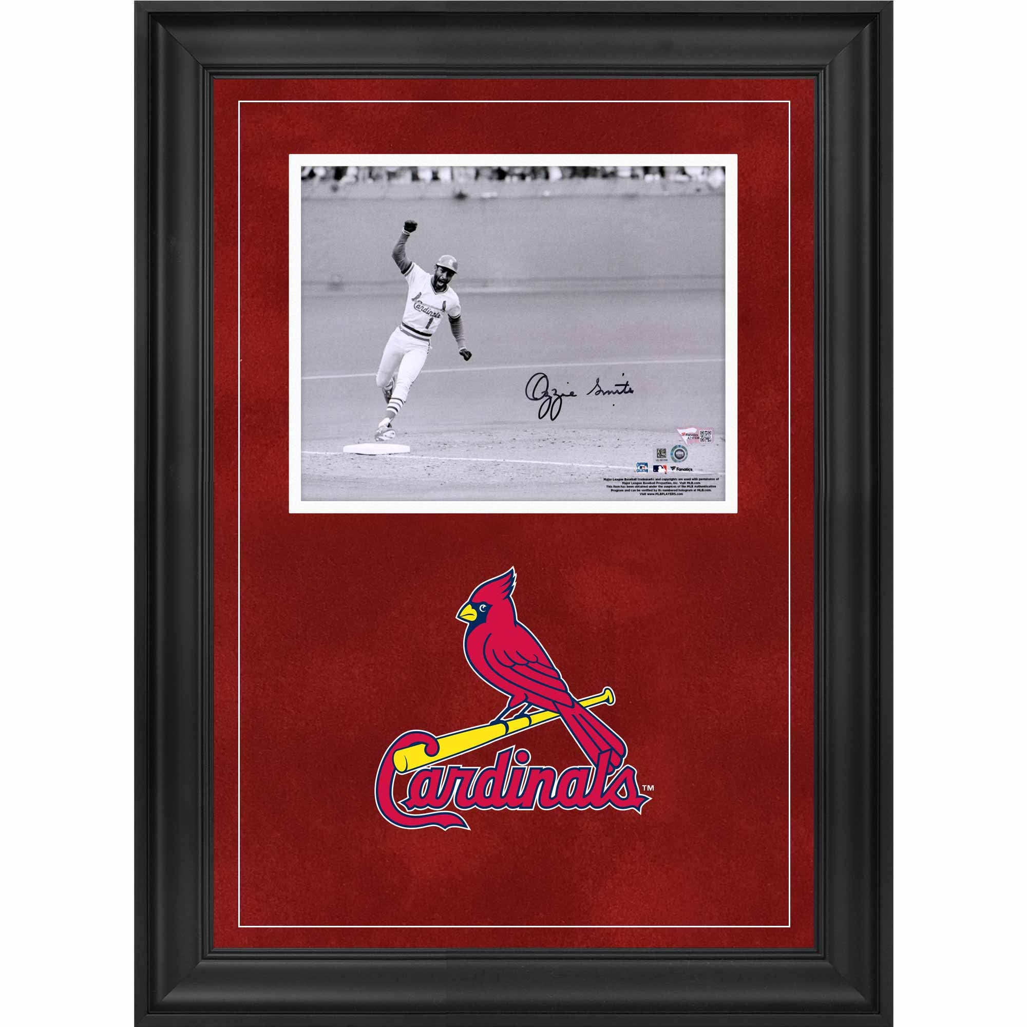 Ozzie Smith St. Louis Cardinals Deluxe Framed Autographed 8" x 10" 1985 NLCS Photograph