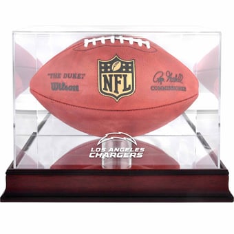 Los Angeles Chargers Mahogany Football Team Logo Display Case with Mirror Back