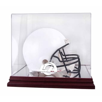 Los Angeles Rams Mahogany Helmet Team Logo Display Case with Mirror Back