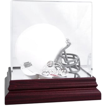 Los Angeles Chargers Mahogany Team Logo Mini Helmet Display Case