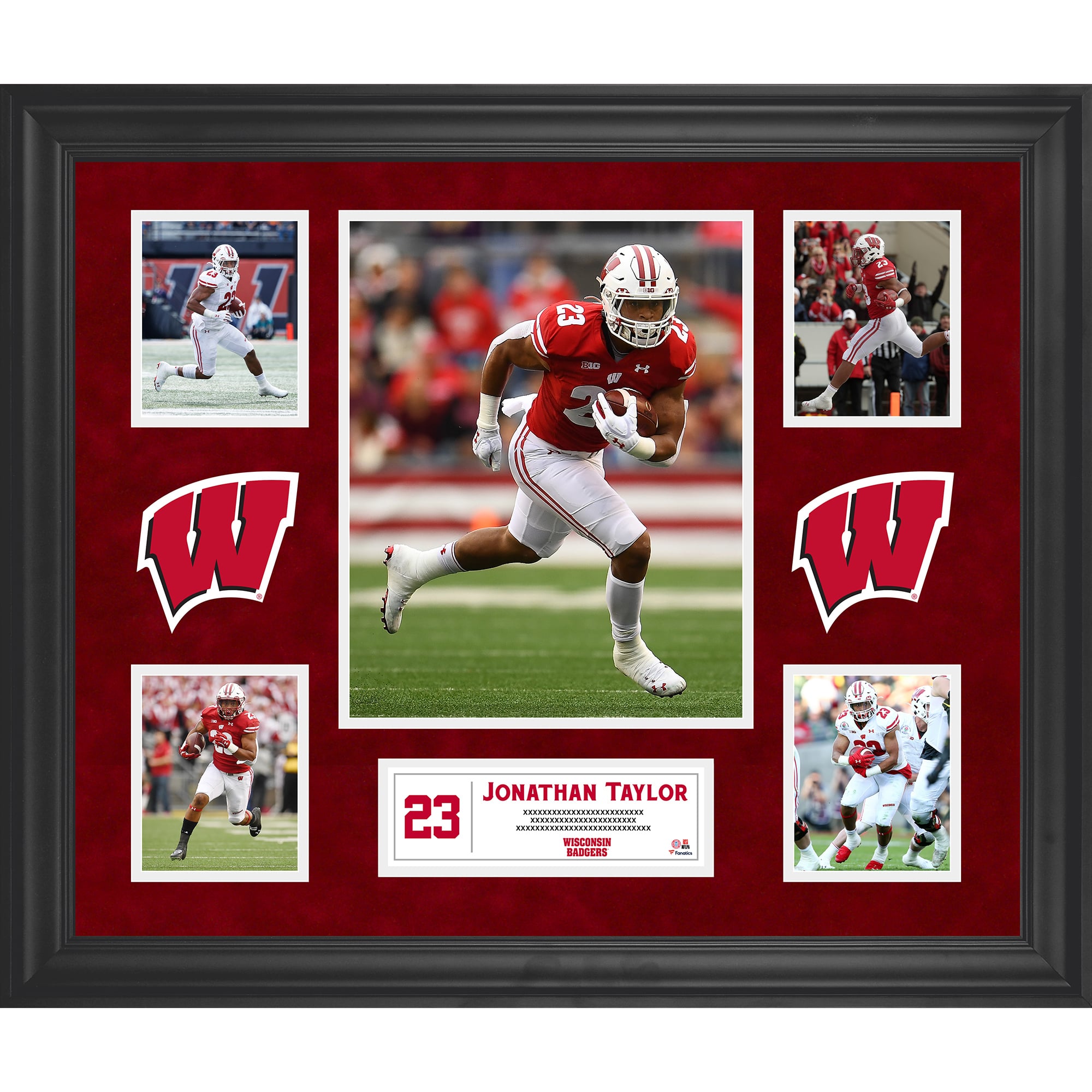Jonathan Taylor Wisconsin Badgers Framed 23" x 27" 5-Photo Collage