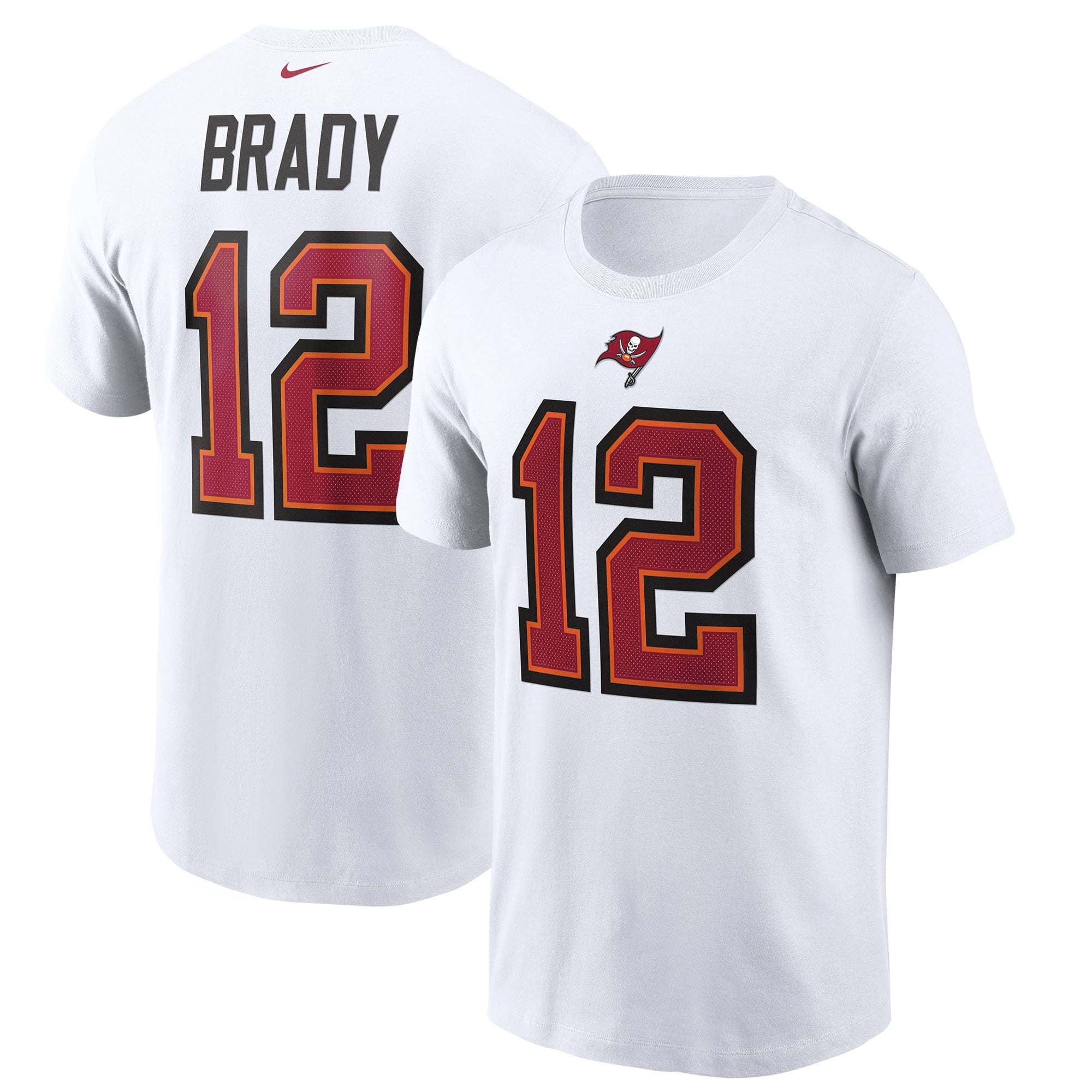 Camiseta blanca con nombre y número de los Tampa Bay Buccaneers de Nike Tom Brady para hombre