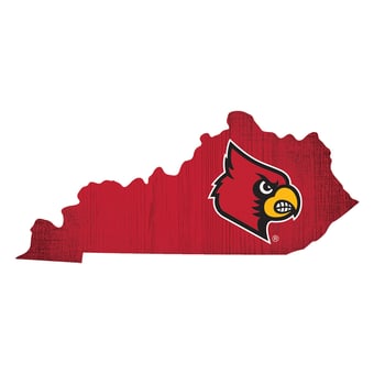 Louisville Cardinals 12" Logo State Sign