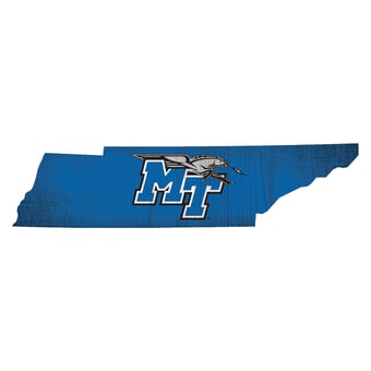 MTSU Blue Raiders 12" Logo State Sign