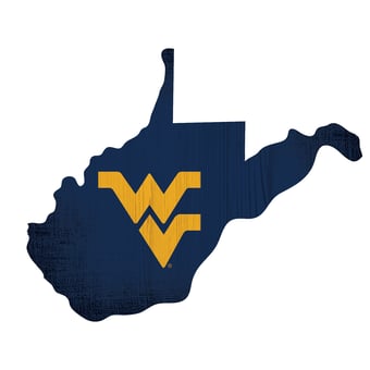 West Virginia Mountaineers 12" Logo State Sign