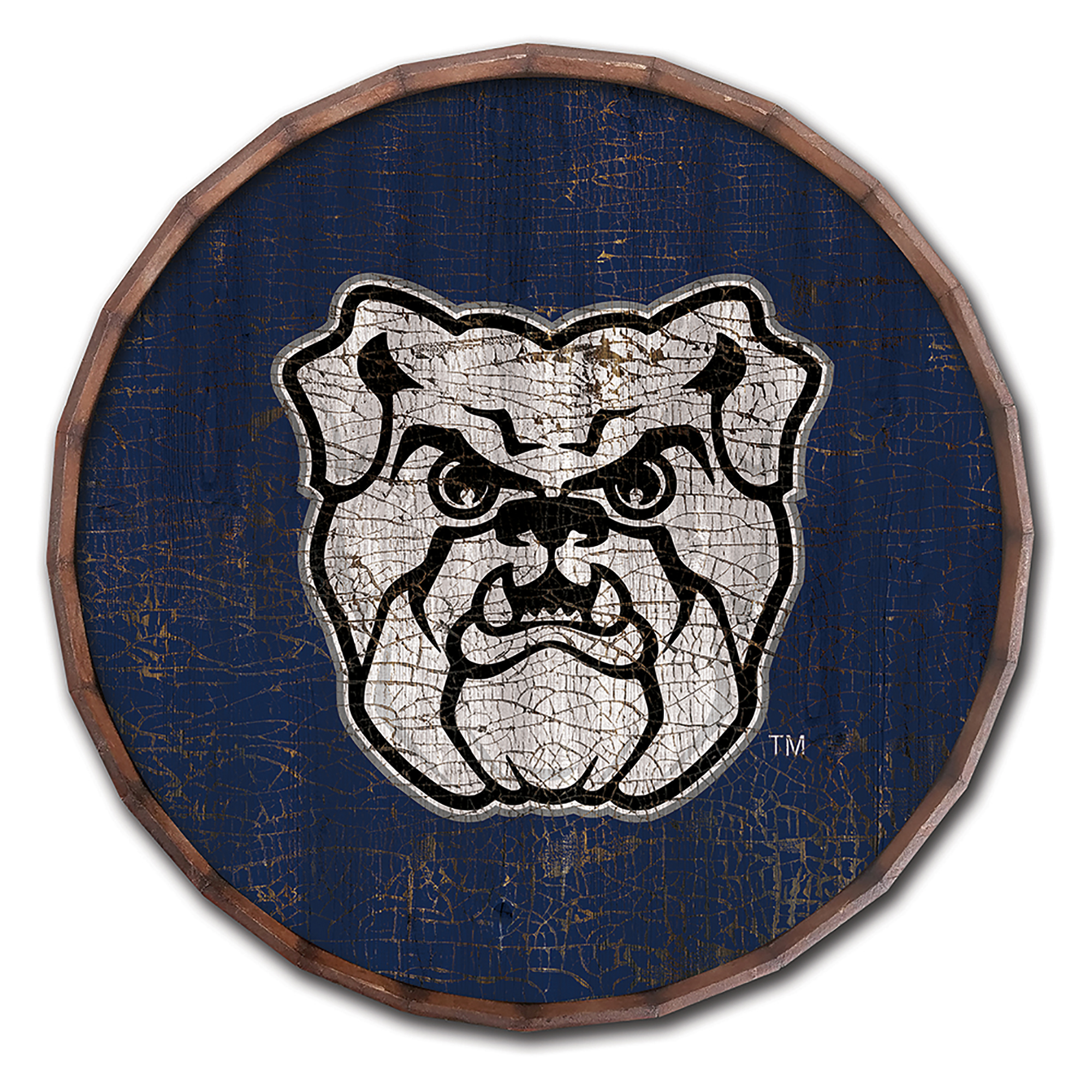 Butler Bulldogs 24" Cracked Color Barrel Top Sign