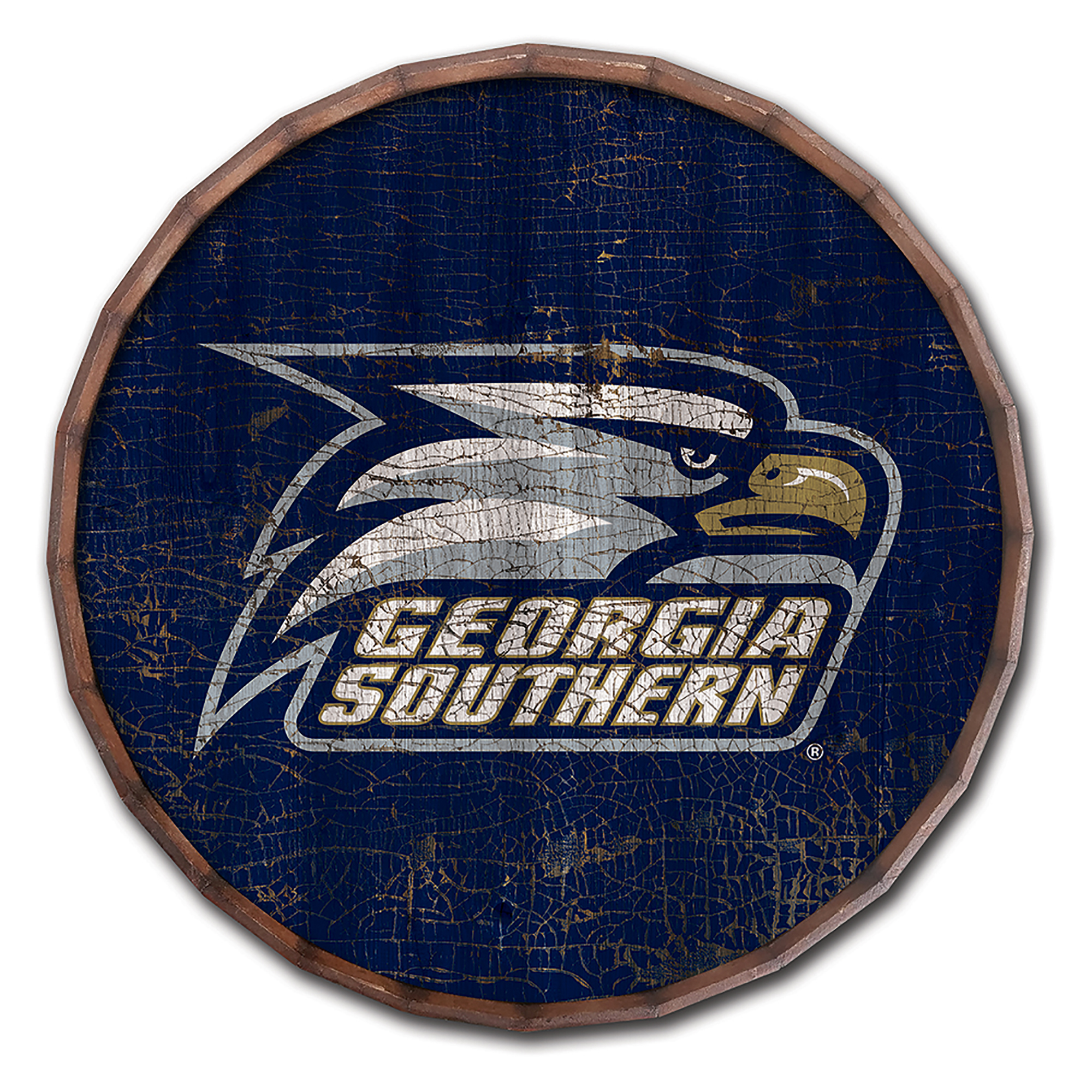 Georgia Southern Eagles 24" Cracked Color Barrel Top Sign