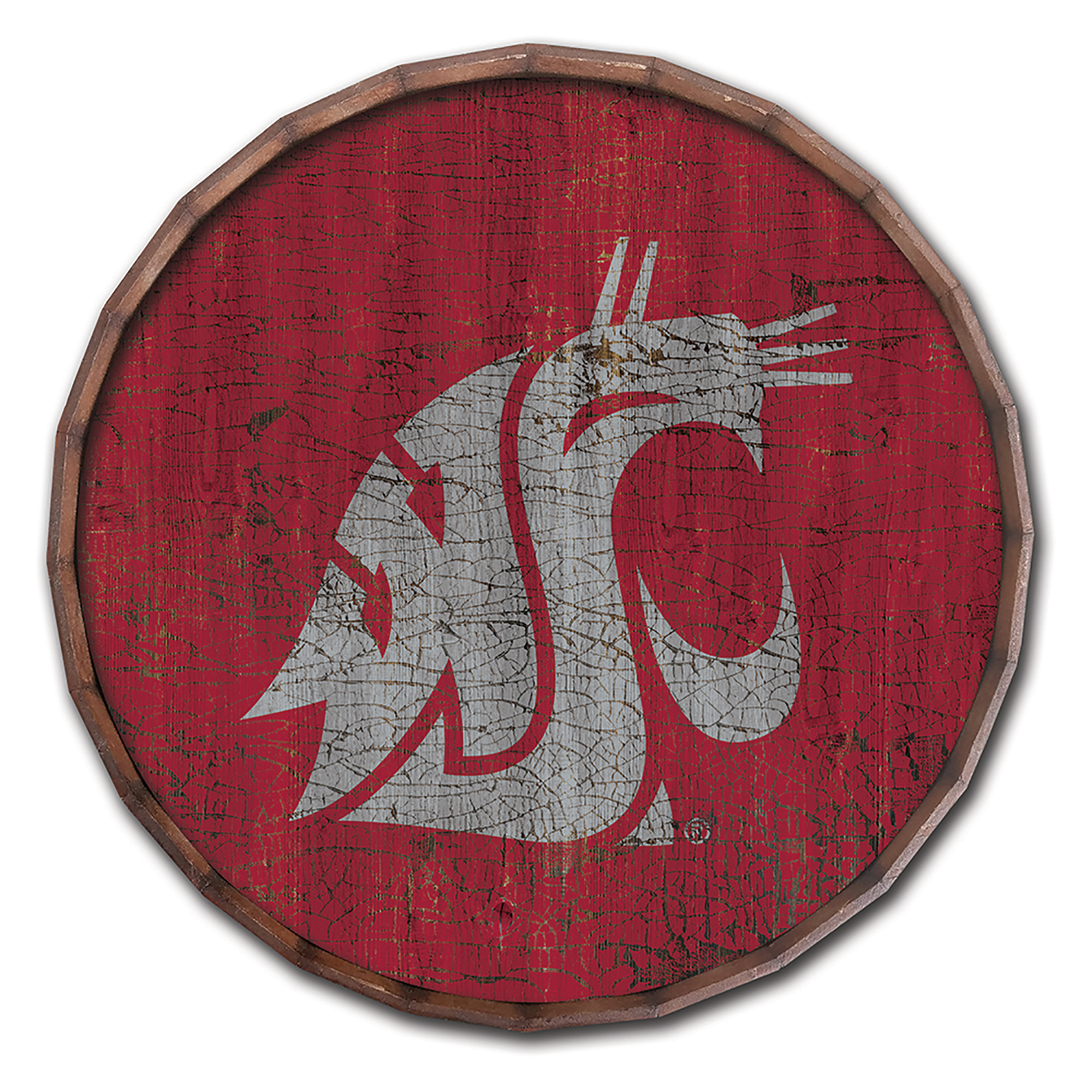 Washington State Cougars 24" Cracked Color Barrel Top Sign
