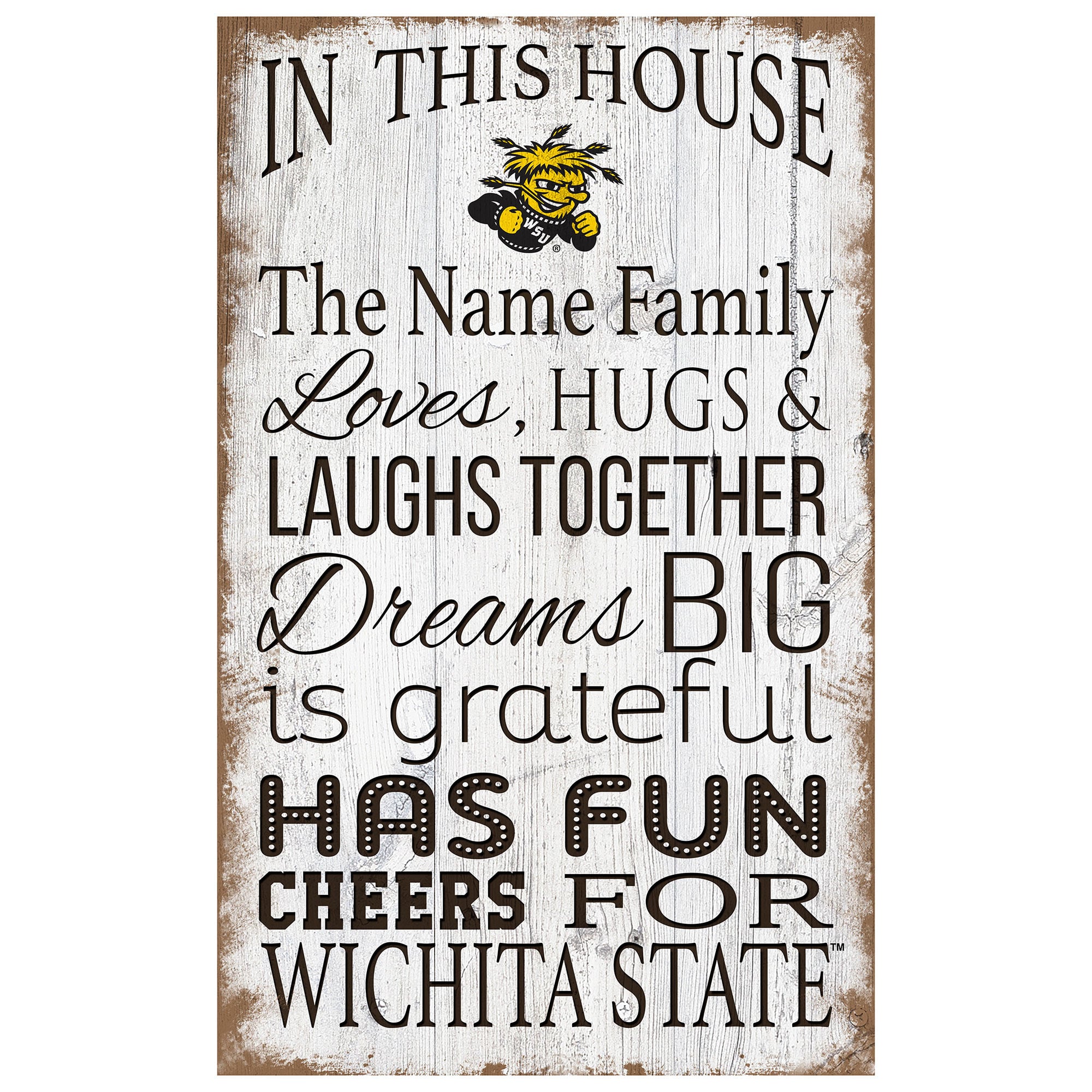 Wichita State Shockers Personalized 11" x 19" In This House Sign