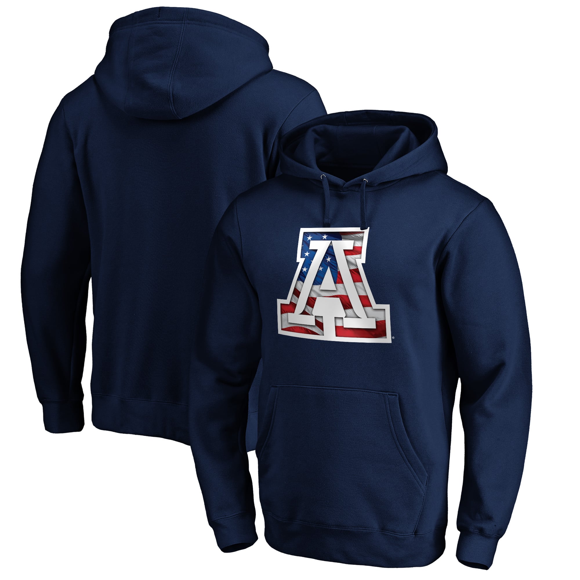 Men's Navy Arizona Wildcats Banner Wave Pullover Hoodie