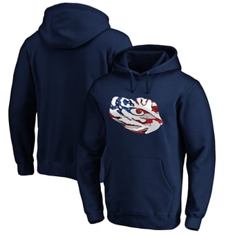 Men's Navy LSU Tigers Banner Wave Pullover Hoodie