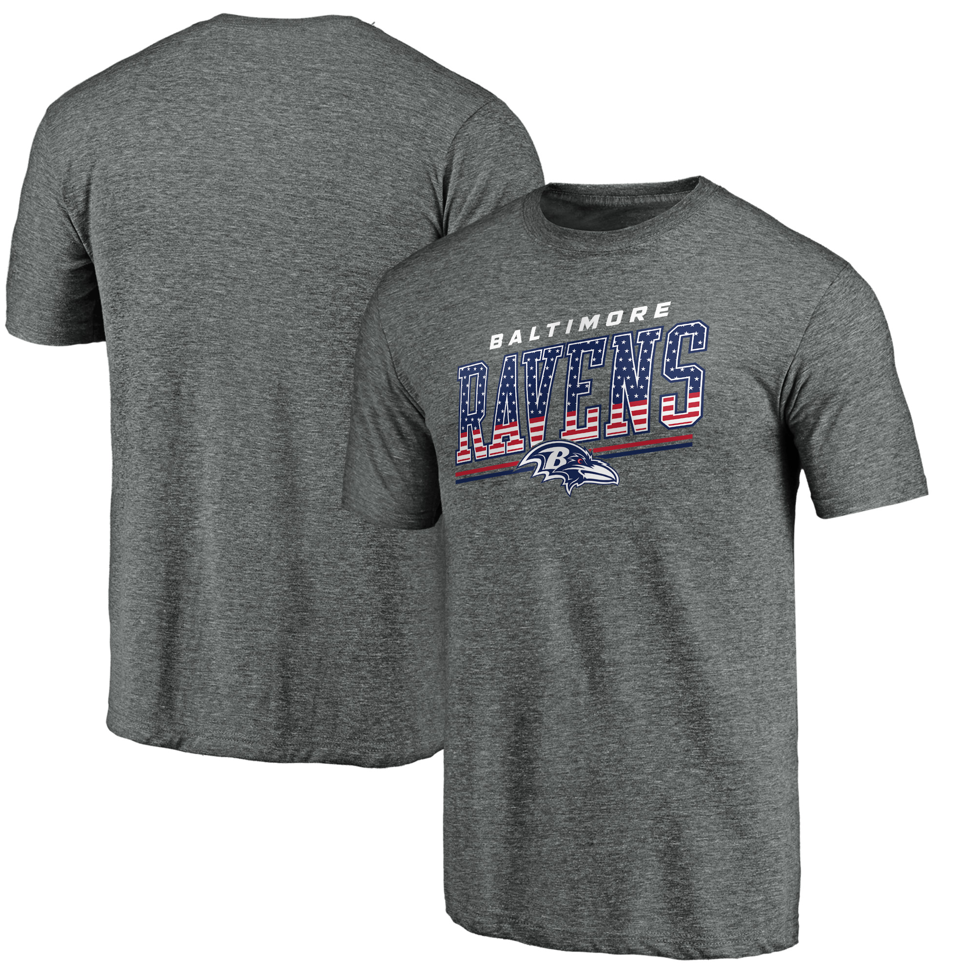 Men's Gray Baltimore Ravens Team Freedom Tri-Blend T-Shirt