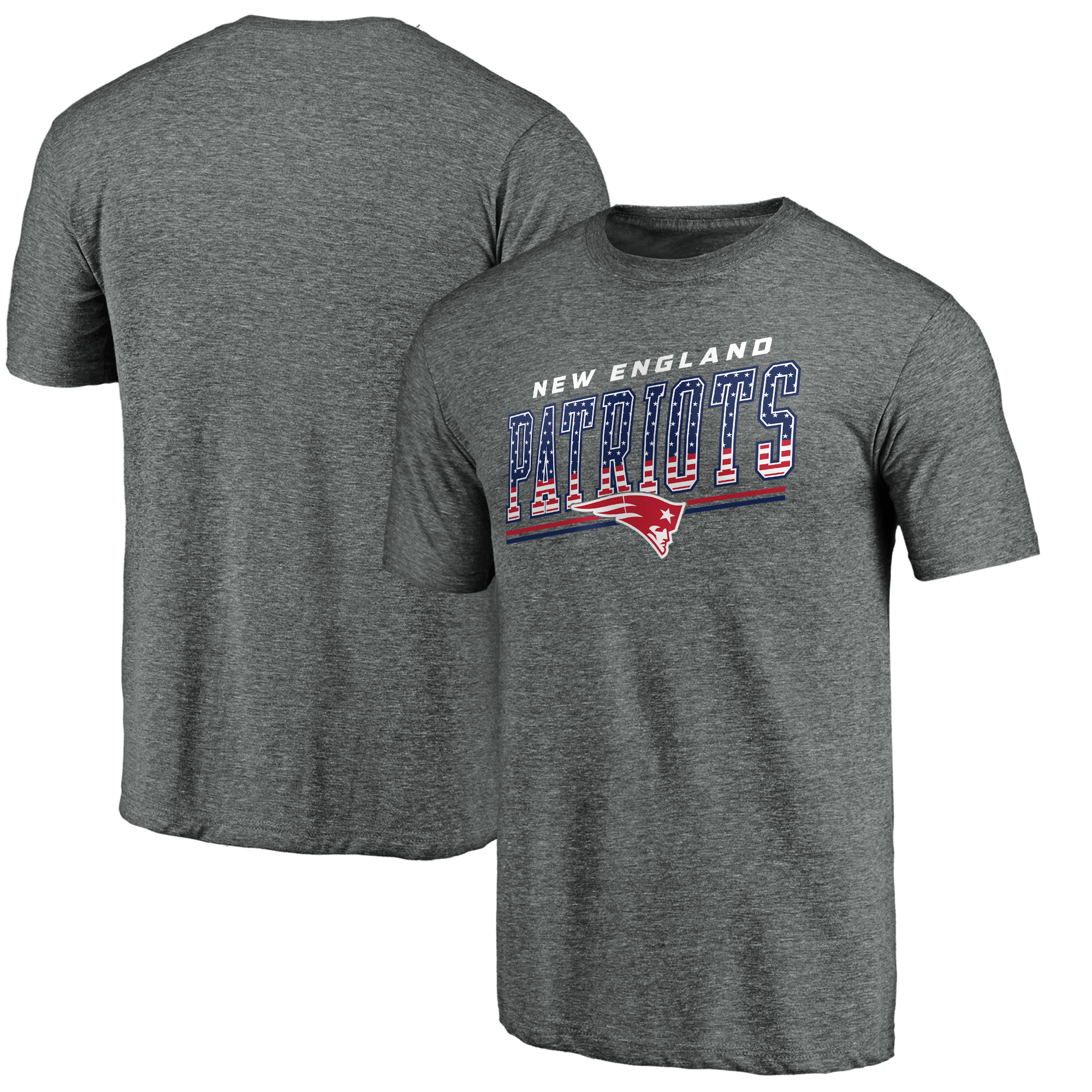 Men's Gray New England Patriots Team Freedom Tri-Blend T-Shirt