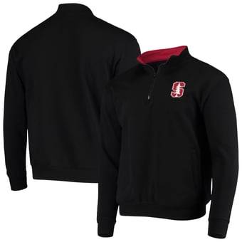 Men's Colosseum Black Stanford Cardinal Tortugas Logo Quarter-Zip Jacket