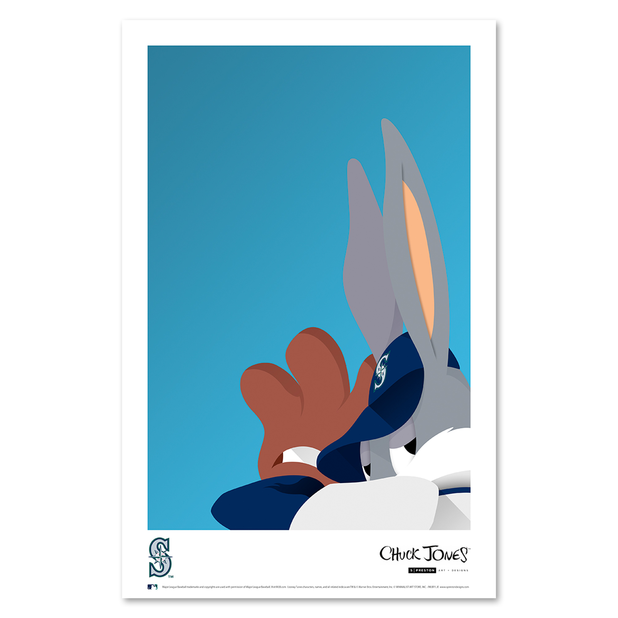 Bugs Bunny Seattle Mariners 11'' x 17'' Art Poster: retailer-supplied image