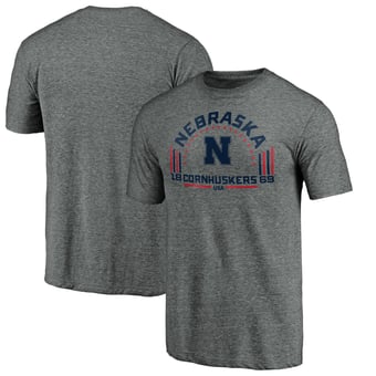 Men's Heathered Gray Nebraska Huskers Team Freedom Tri-Blend T-Shirt