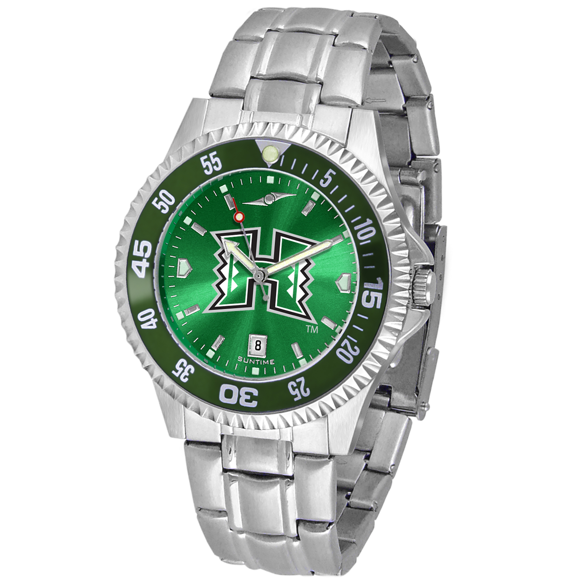 Green Hawaii Warriors Competitor Steel AnoChrome Color Bezel Watch