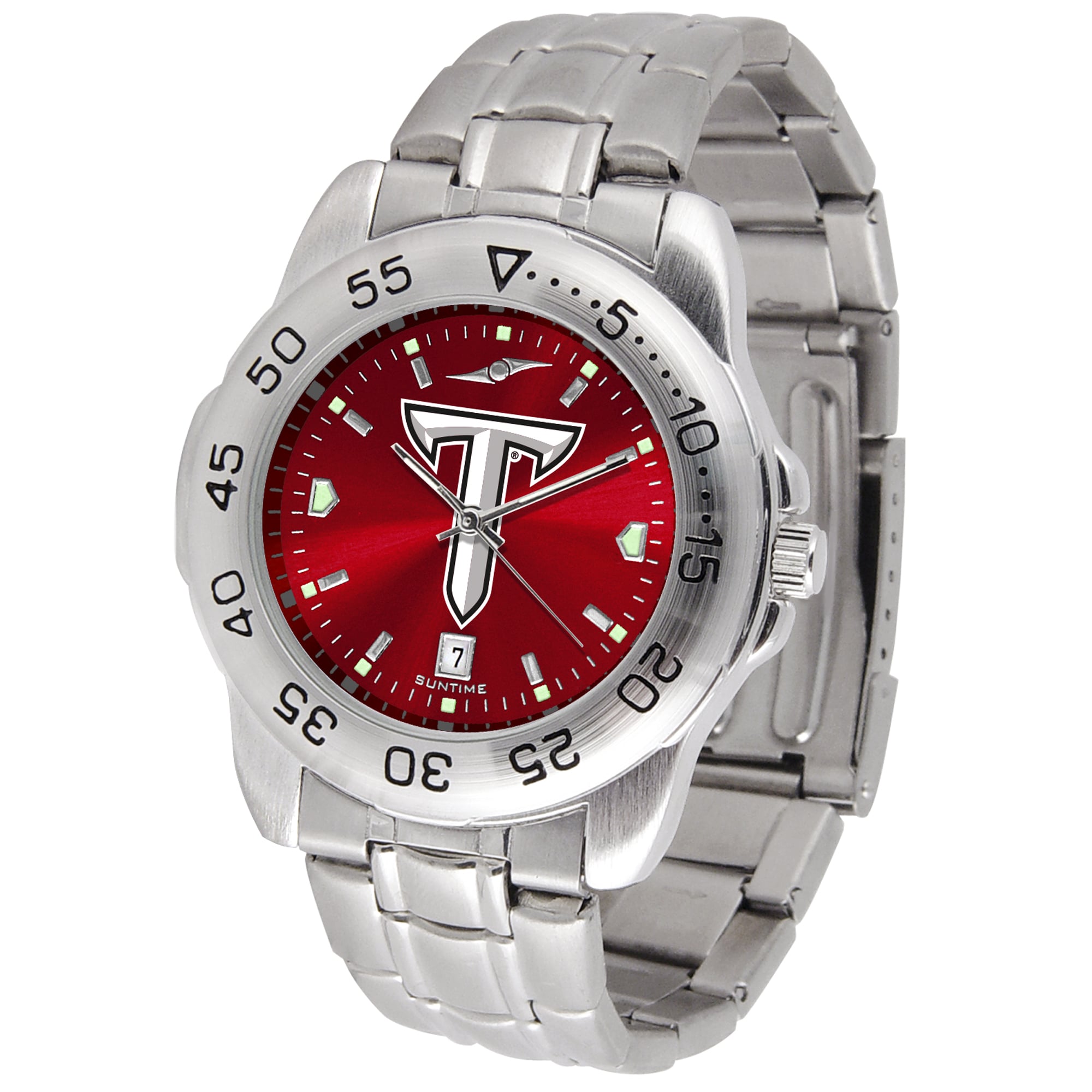 Cardinal Troy University Trojans Sport Steel AnoChrome Watch