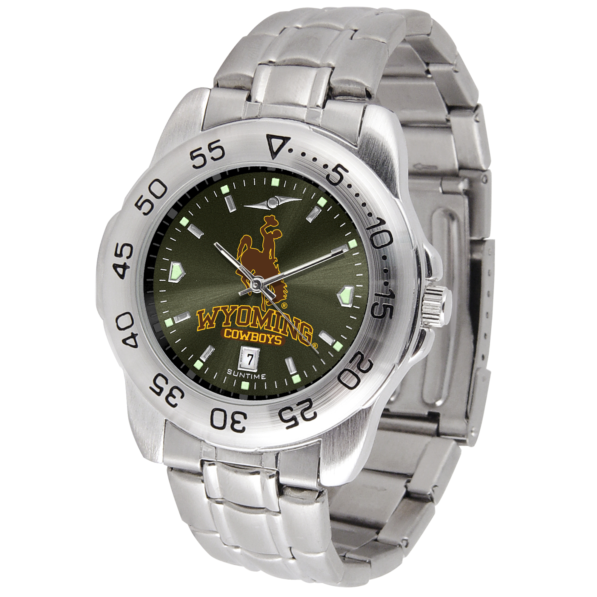 Black Wyoming Cowboys Sport Steel AnoChrome Watch